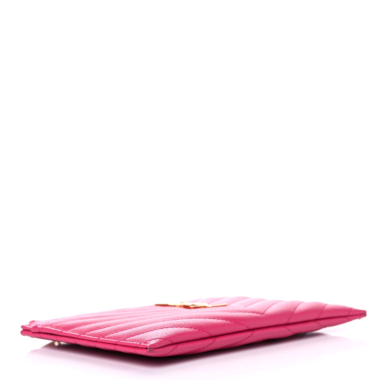 Saint Laurent Grain De Poudre Chevron Monogram Bill Pouch Fresh Fuschia 4 of 14