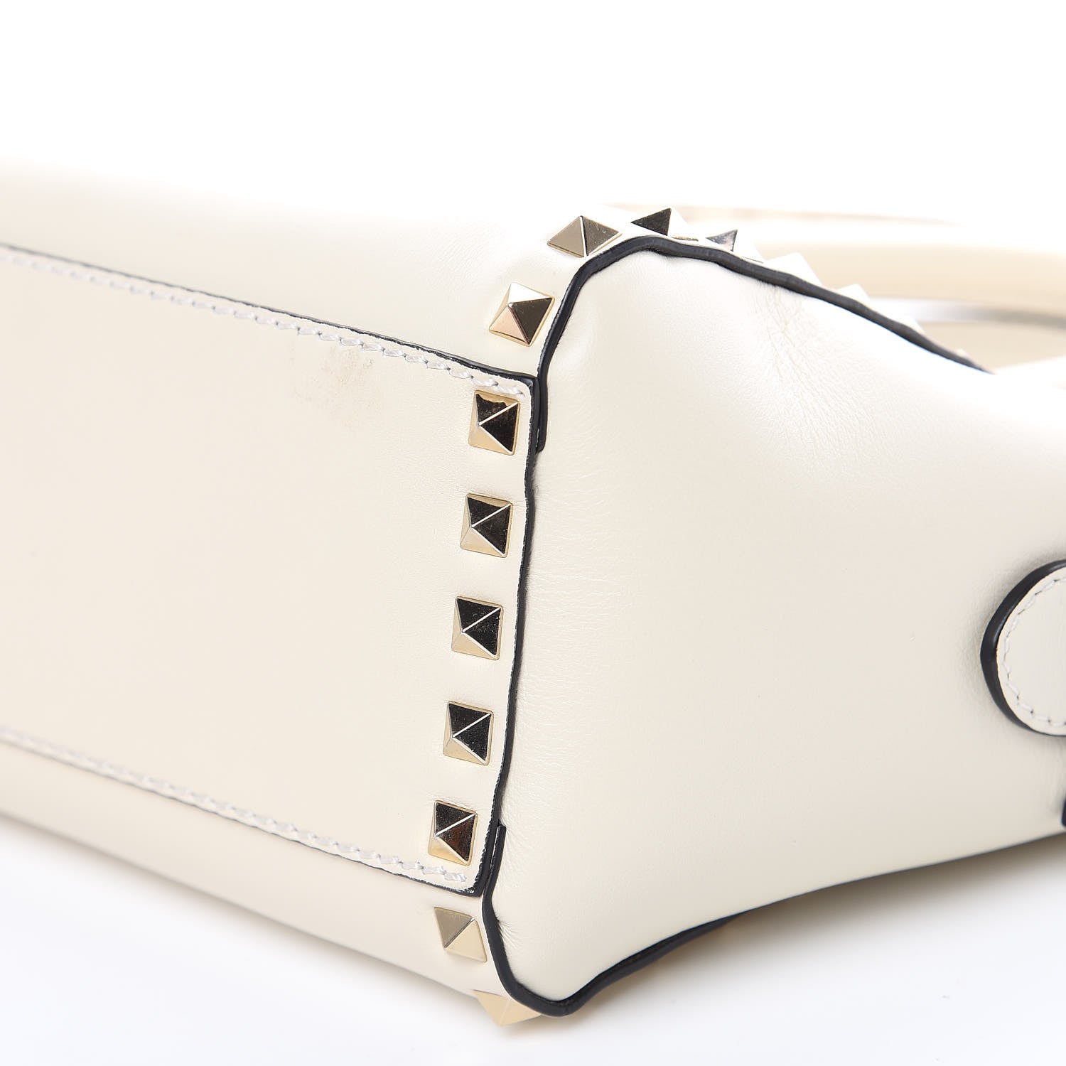 Valentino Garavani Vitello Mini Rockstud Double Handle Tote Ivory 8 of 13
