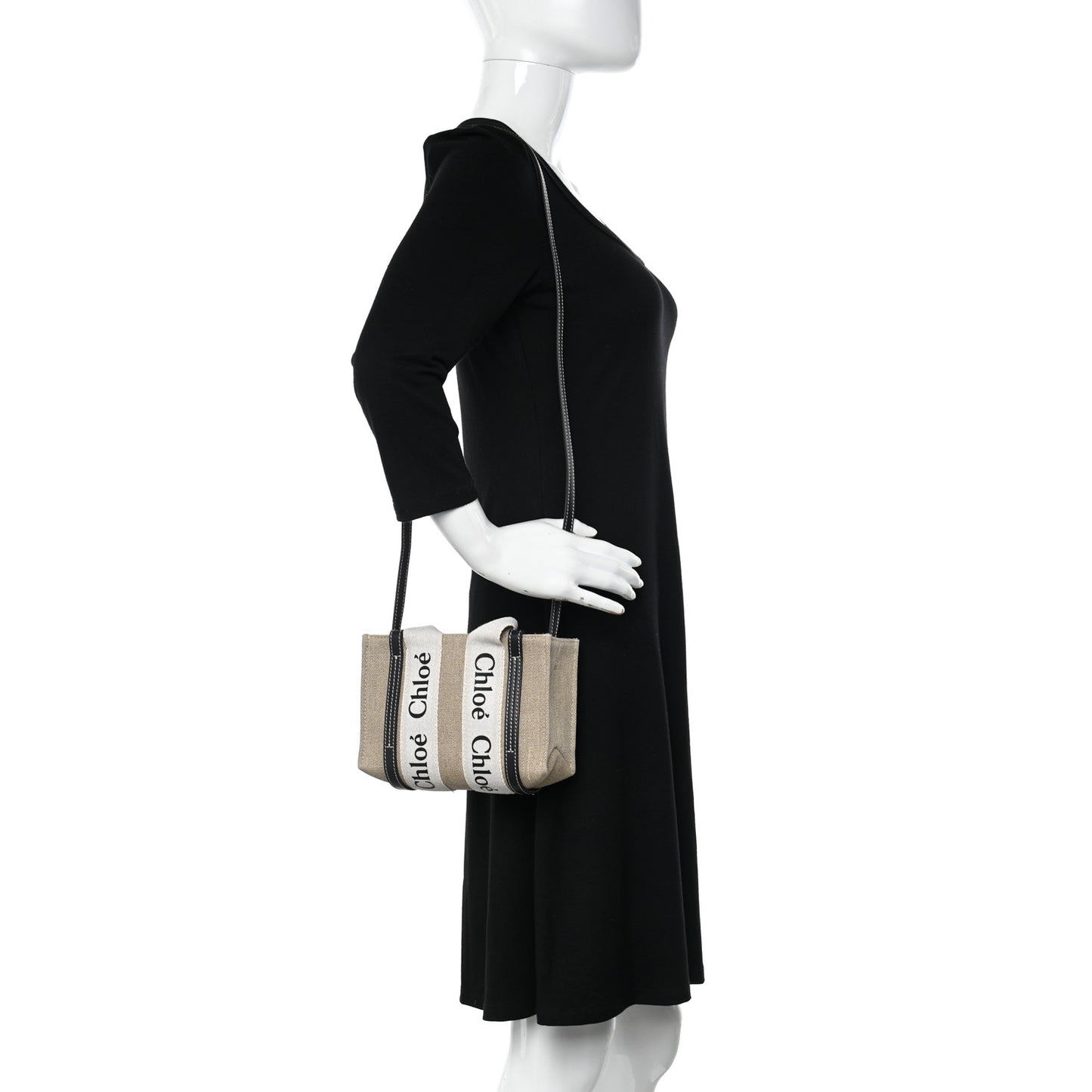 Cotton Calfskin Mini Woody Ribbon Tote White Blue