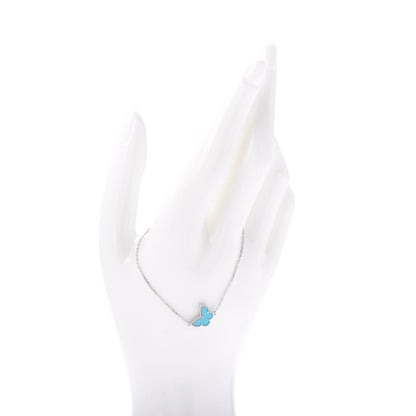 Van Cleef & Arpels 18K White Gold Turquoise Sweet Alhambra Butterfly Bracelet 2 of 5