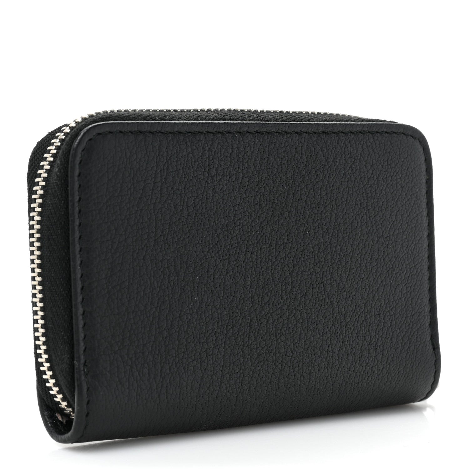 Chanel Goatskin Camellia Zip Coin Purse Black 4 of 12