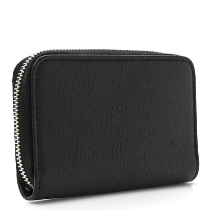 Chanel Goatskin Camellia Zip Coin Purse Black 4 of 12