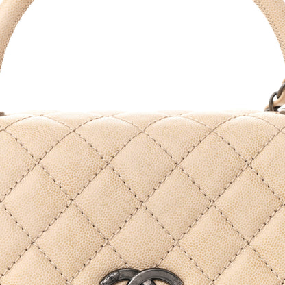 Chanel Caviar Quilted Small Coco Handle Flap Light Beige 9 of 11