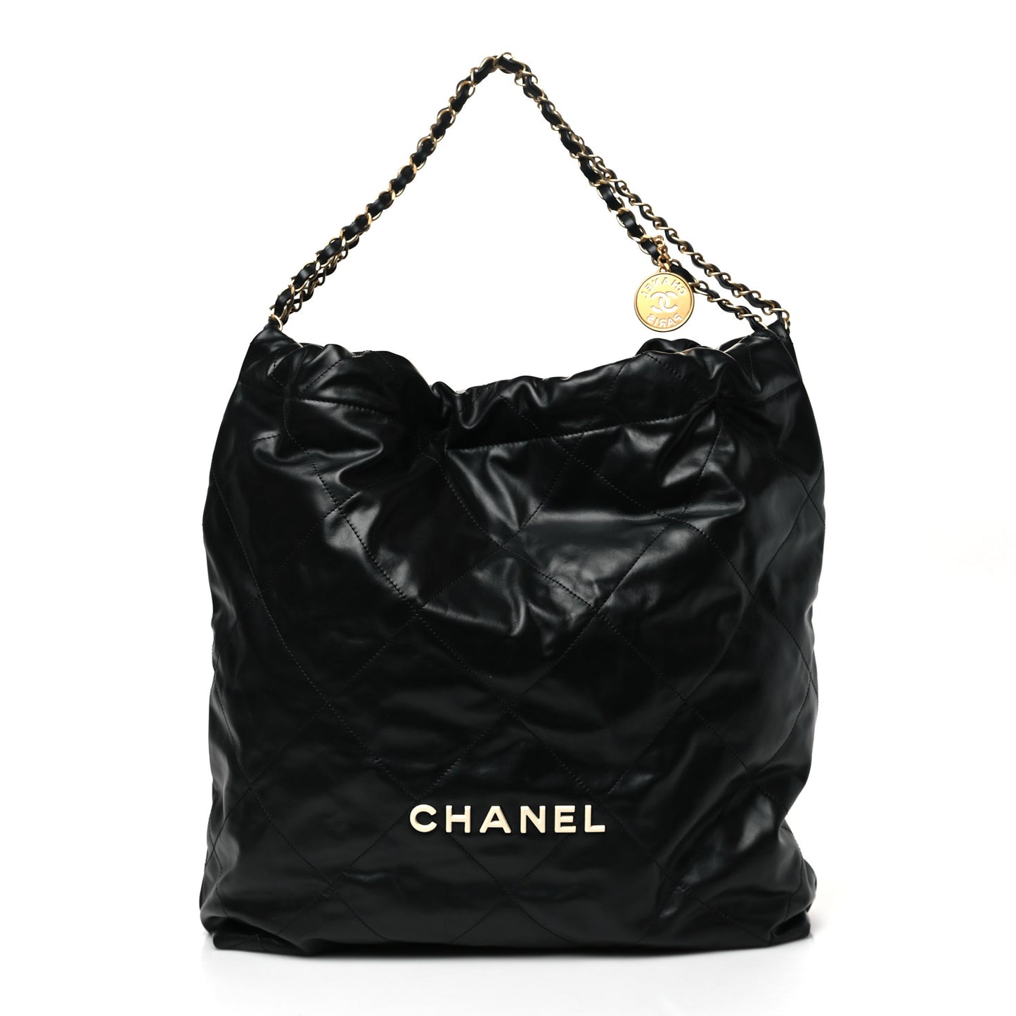 Calfskin Quilted Chanel 22 Black