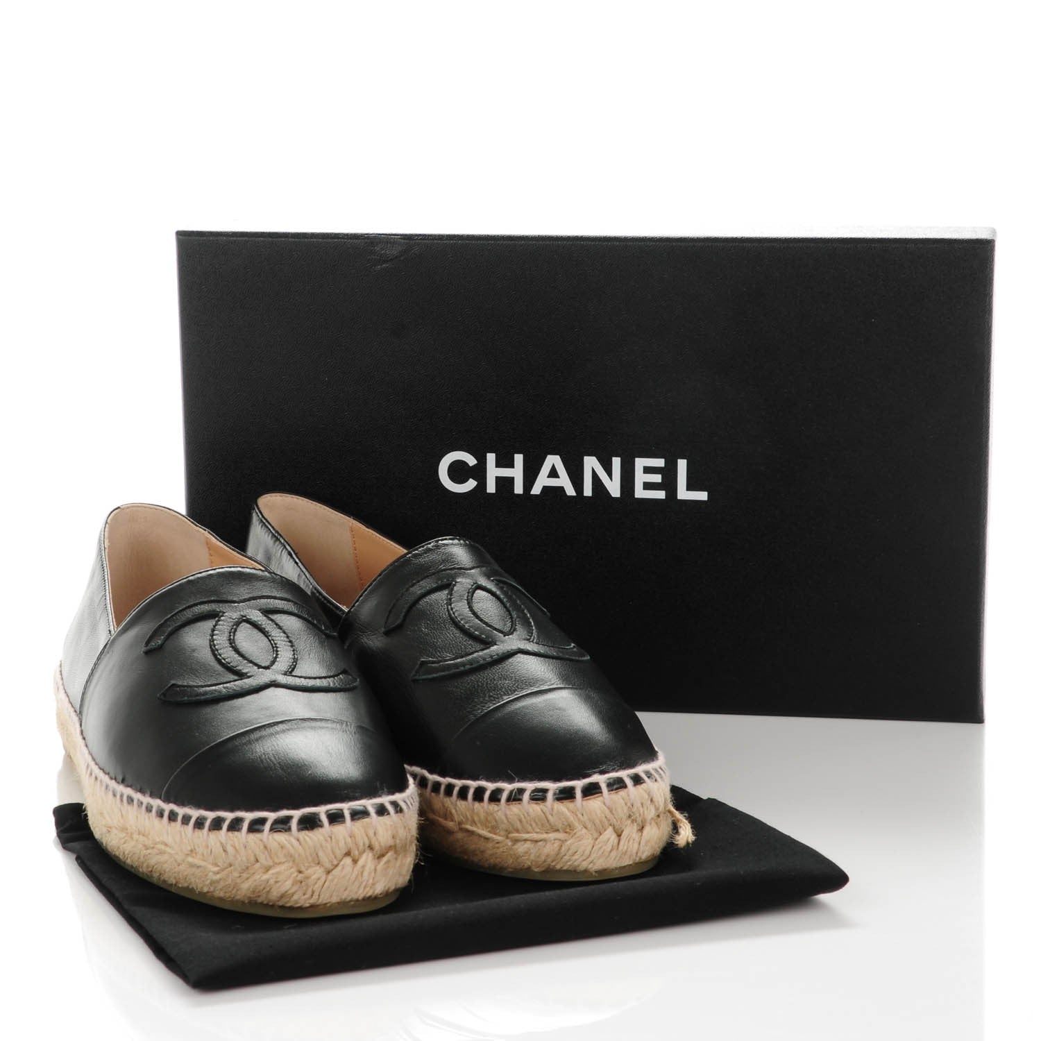 Chanel Lambskin CC Espadrilles 39 Black 7 of 9