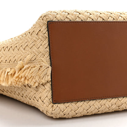 Valentino Garavani VALENTINO GARAVANI Raffia Calfskin Rockstud Shoulder Tote Naturale Saddle Brown 7 of 8