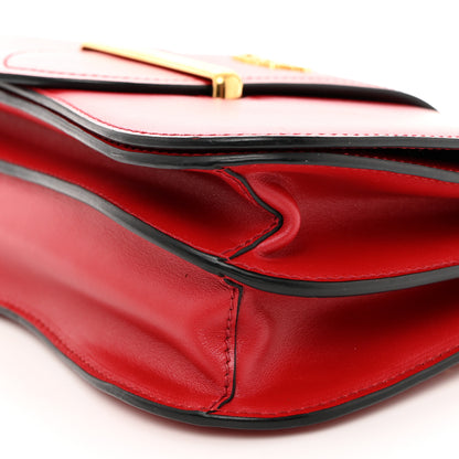 Prada City Calfskin Sidonie Small Chain Crossbody Bag Rosso 9 of 9