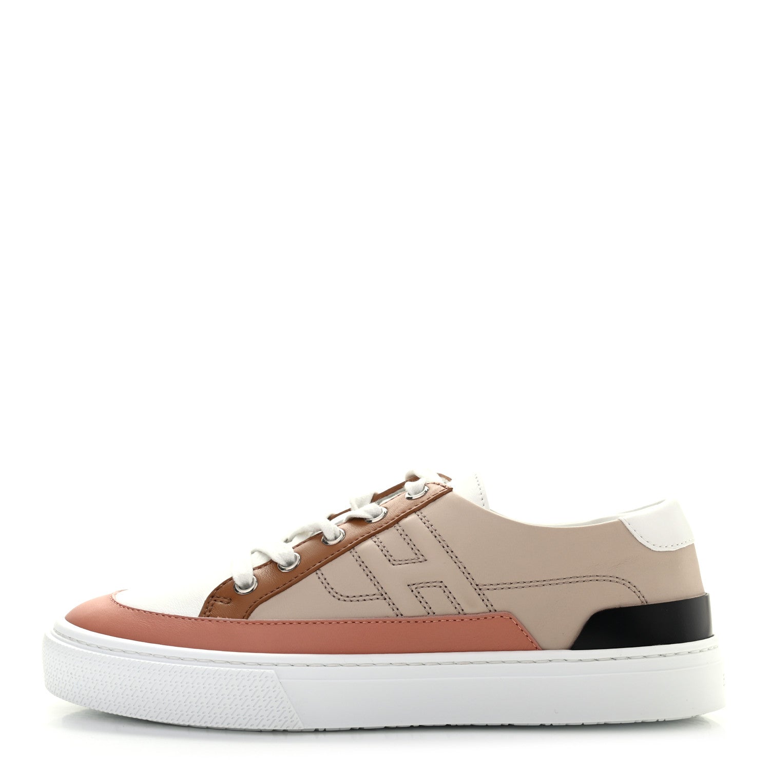 Hermes Calfskin Deep Sneakers 37.5 Multicolor White Gold 1 of 8