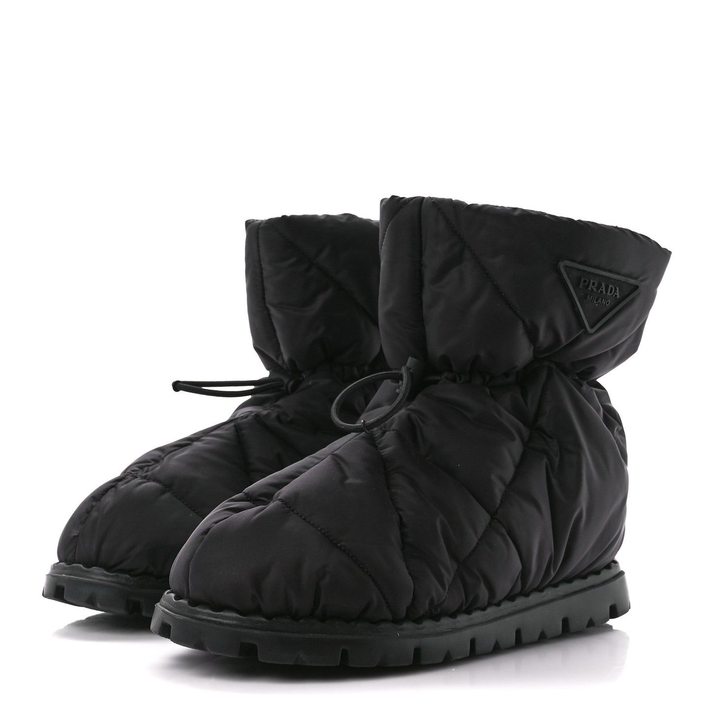Re-Nylon Piuma Triangle Logo Padded Drawcord Snow Boots 38.5 Black