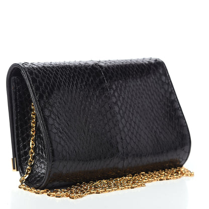 Fendi Snakeskin Mini Rush Clutch Black 2 of 9