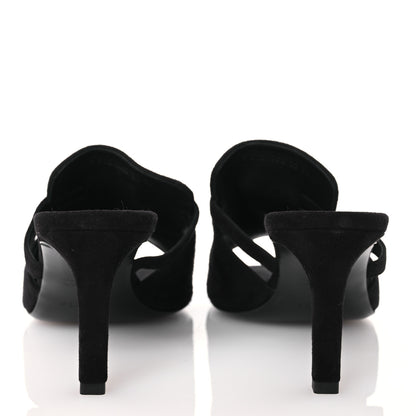 Hermes Suede Goatskin Satin Cute Sandals 39 Black 5 of 11