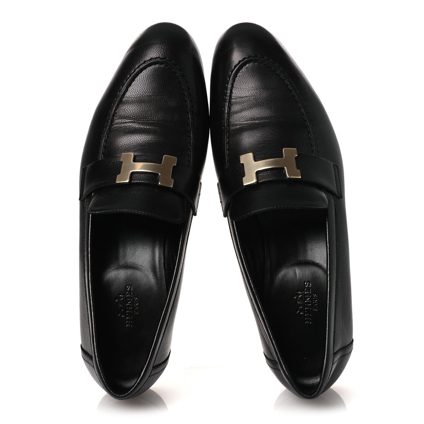 Goatskin Womens Paris Loafers 39.5 Black
