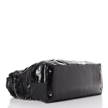 Chanel Lambskin Patent Calfskin Brooklyn Patchwork Hobo Black 4 of 9