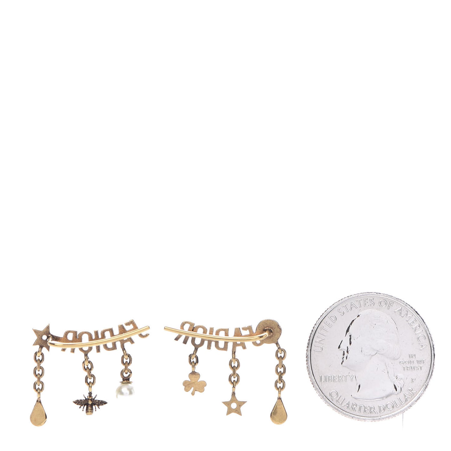 Pearl Crystal J'Adior Earrings Aged Gold