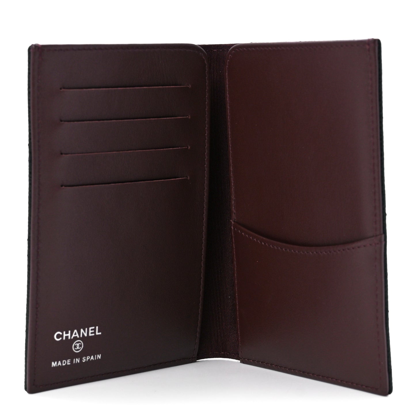 Caviar Quilted Passport Holder Black
