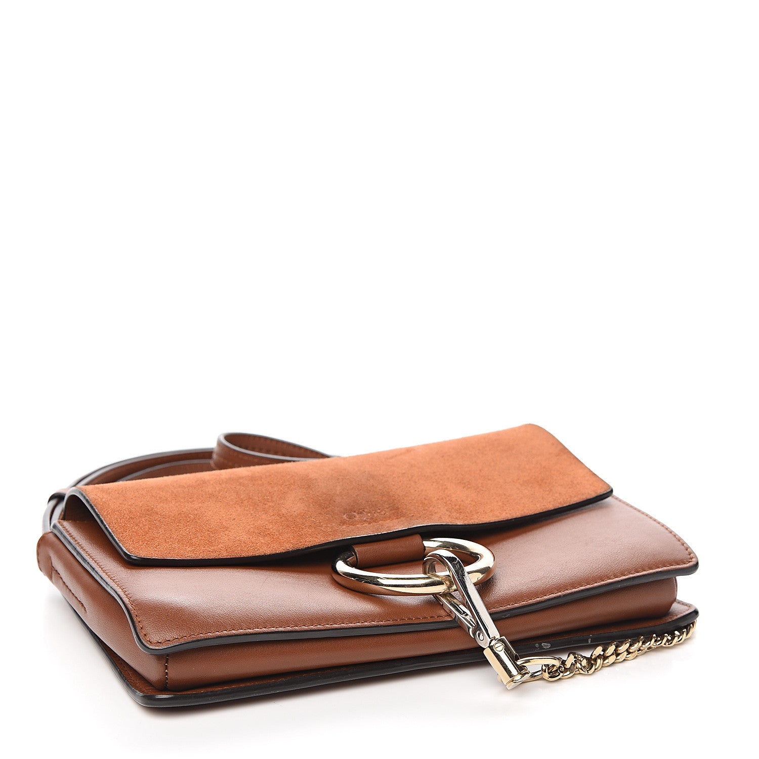 Chloe Suede Calfskin Small Faye Shoulder Bag Tobacco 3 of 15