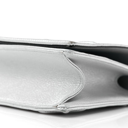 Christian Dior Metallic Grained Calfskin Medium Diorama Flap Bag Silver 8 of 12