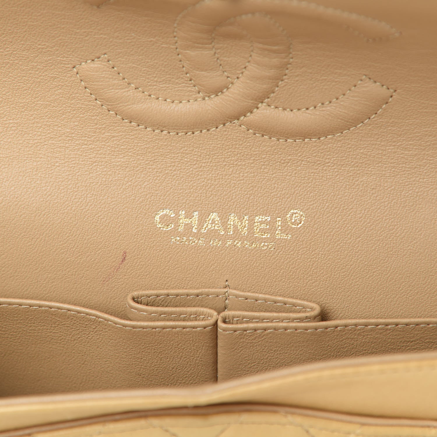 Chanel Lambskin Quilted Medium Double Flap Beige 6 of 18