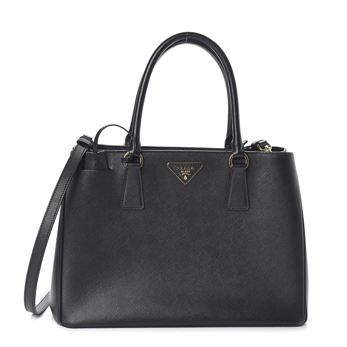 Saffiano Lux Medium Tote Black