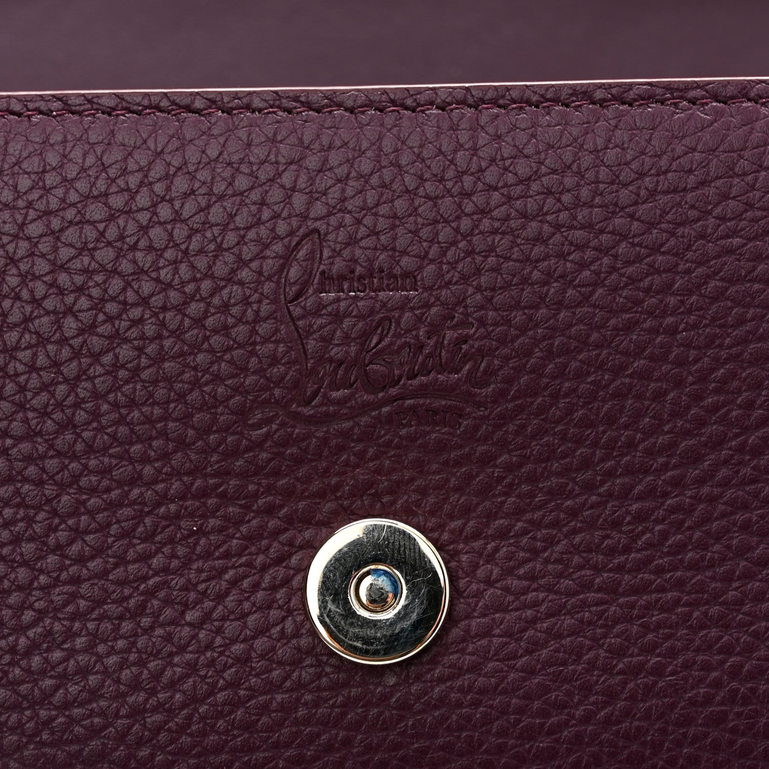 Christian Louboutin Calfskin Spikes Loubinthesky Paloma Clutch Merlot 6 of 10
