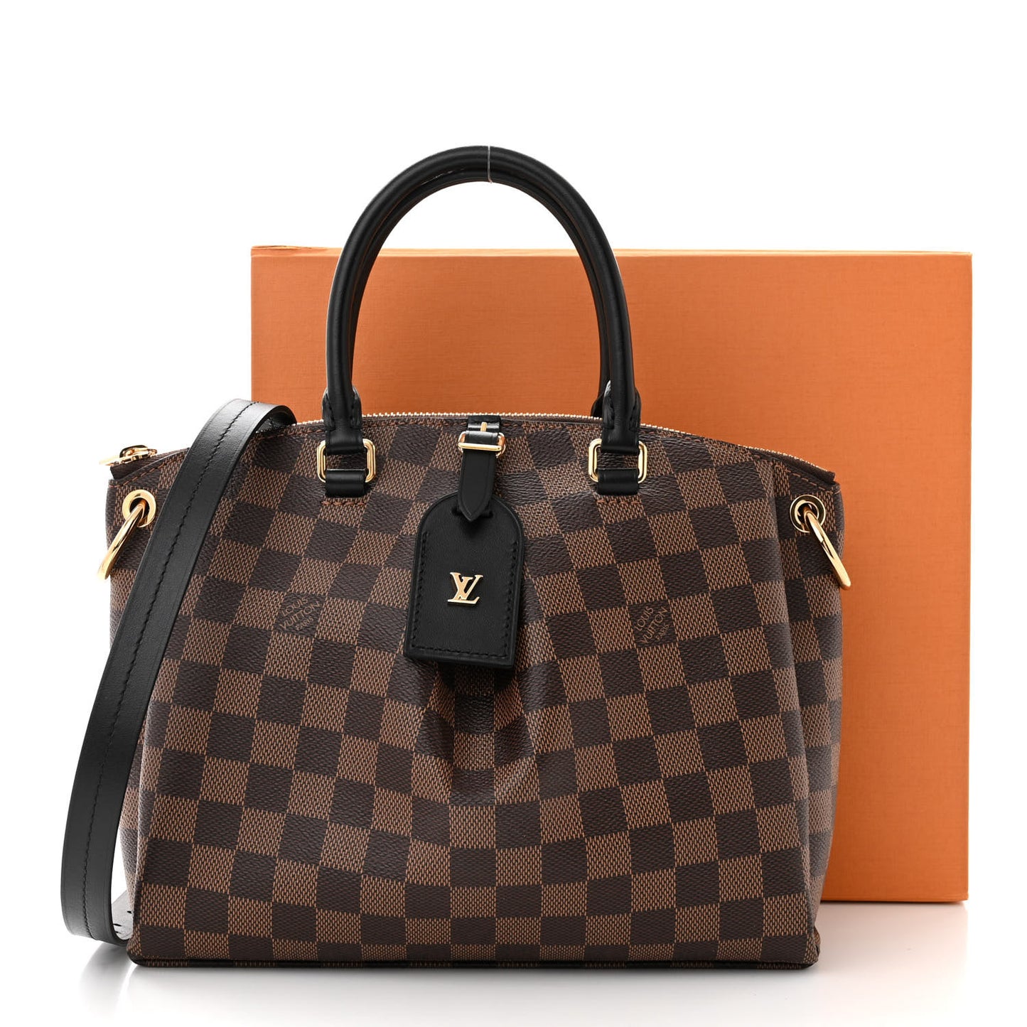 LOUIS VUITTON Damier Ebene Odeon Tote PM Black