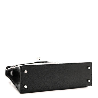 Hermes Chevre Chamkila Clou de Coeur Mini Kelly Sellier 20 Black 4 of 10