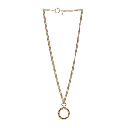 Chanel CC Quilted Loupe Chain Necklace Gold 3 of 5