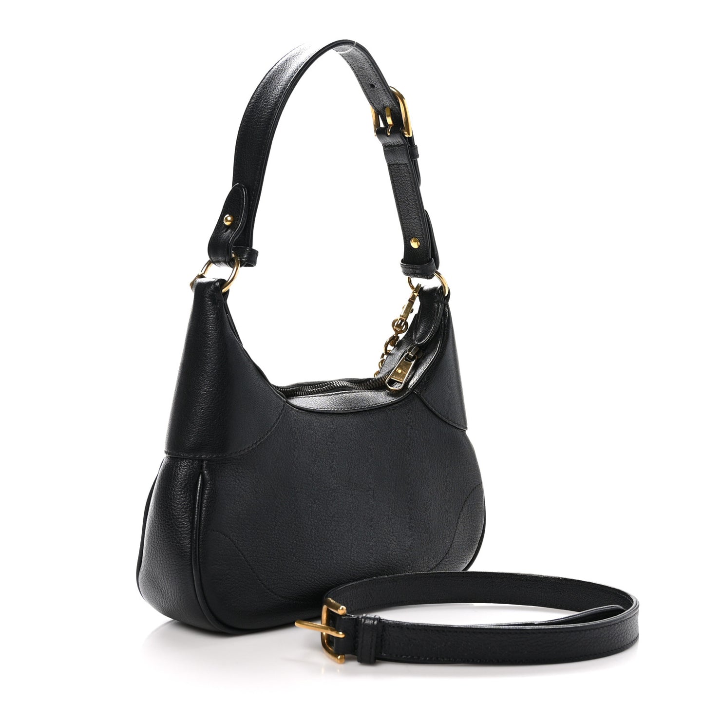 Goatskin Small Aphrodite Shoulder Bag Black