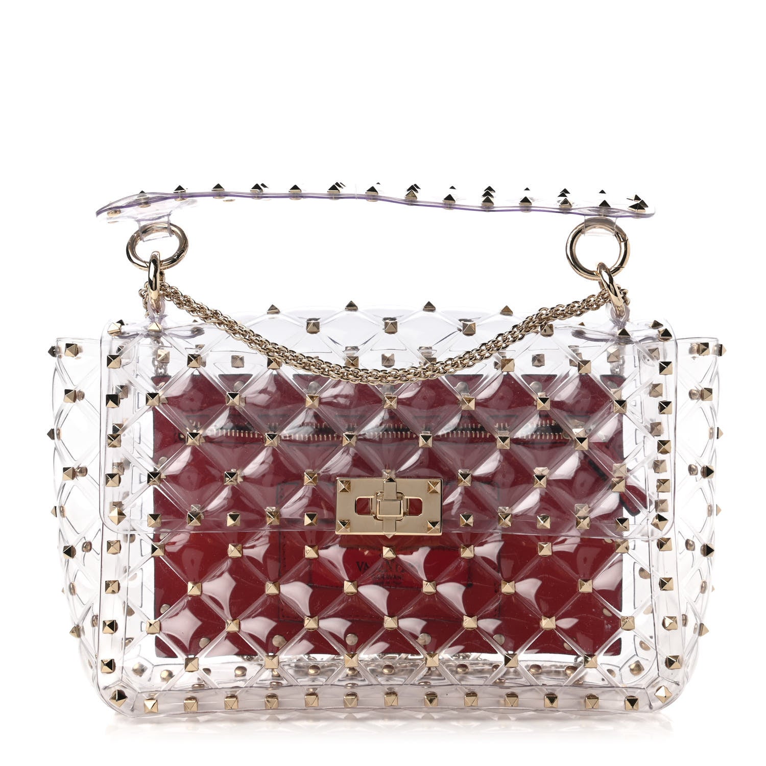 Valentino Garavani PVC Medium Rockstud Spike Shoulder Bag 1 of 9