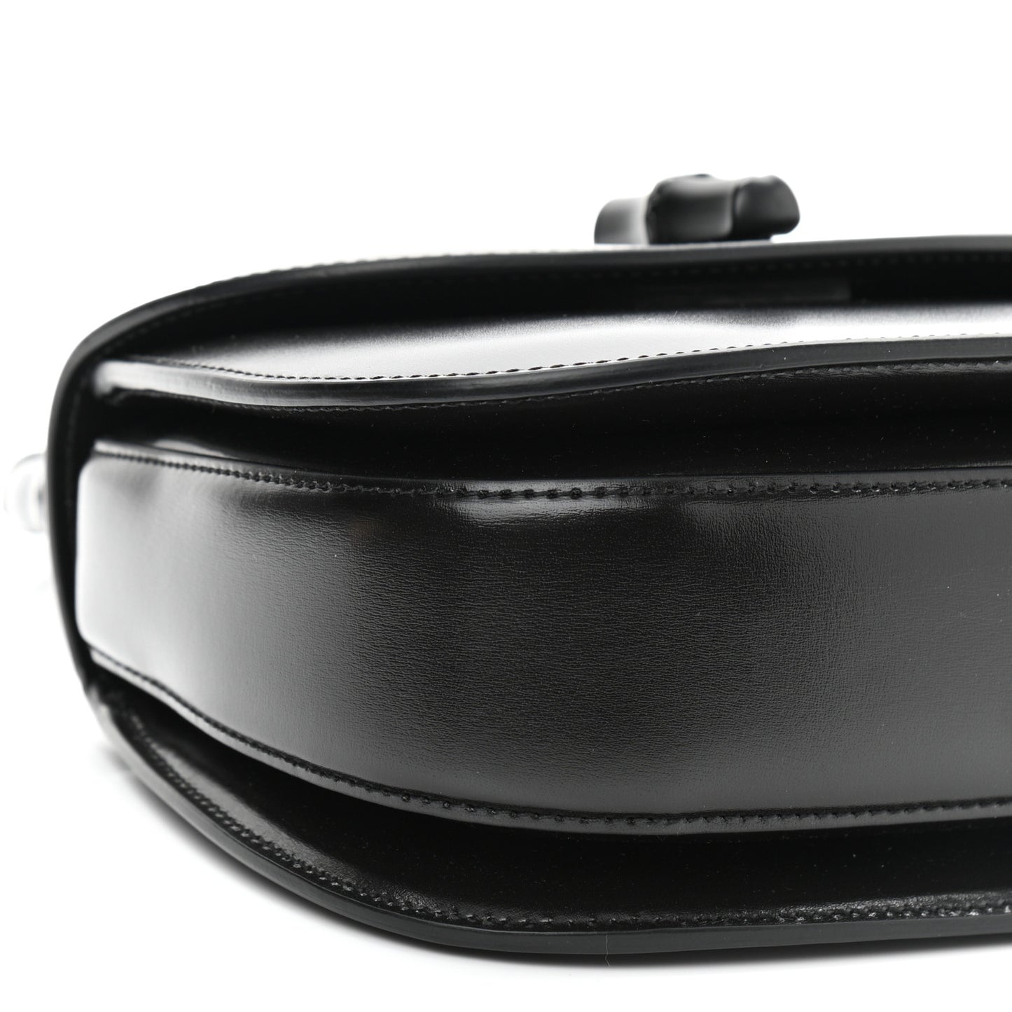 Boarded Dyana Lux Calfskin Web Monochrome Small Bamboo 1947 Top Handle Bag Black
