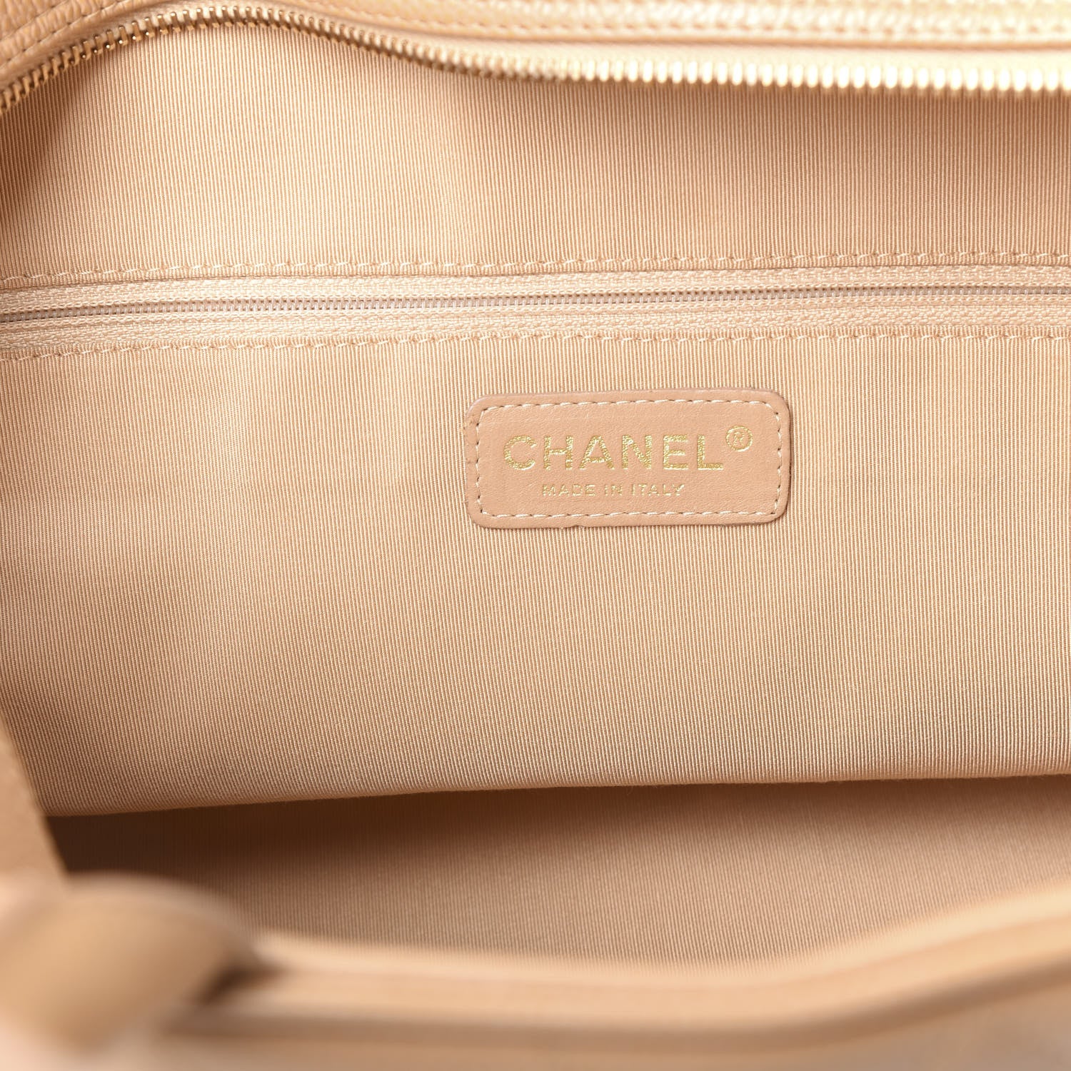 Chanel Caviar Quilted Large Bowler Bag Beige 9 of 11