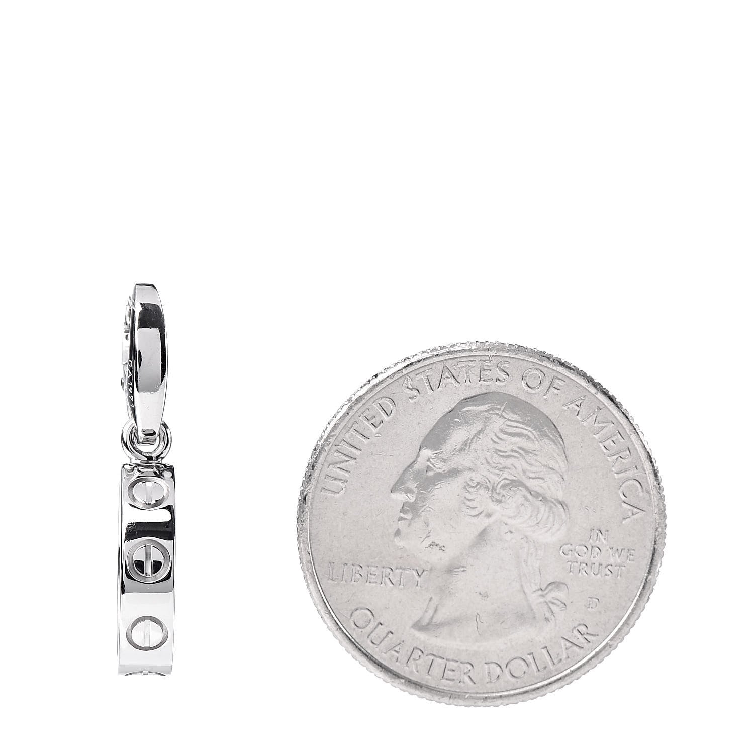 Cartier 18K White Gold LOVE Ring Charm 2 of 4