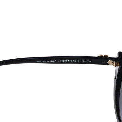 Chanel Acetate Cat Eye CC Sunglasses 5432 Black 7 of 9