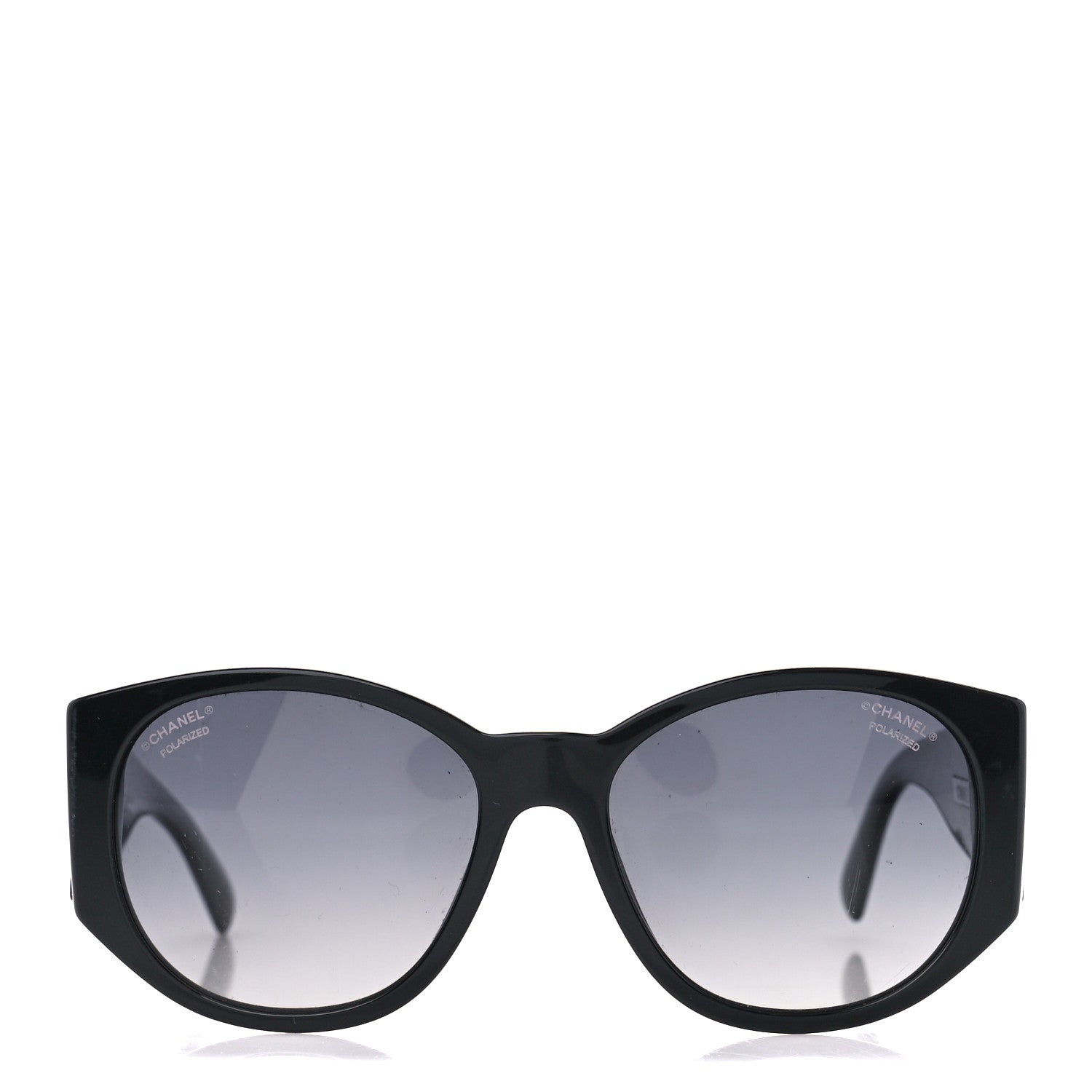Chanel Acetate Polarized Oval Sunglasses 5411-A Black 2 of 8