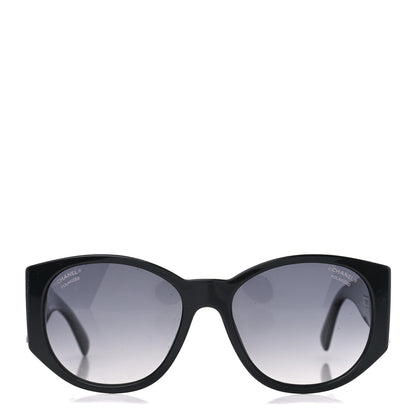 Chanel Acetate Polarized Oval Sunglasses 5411-A Black 2 of 8