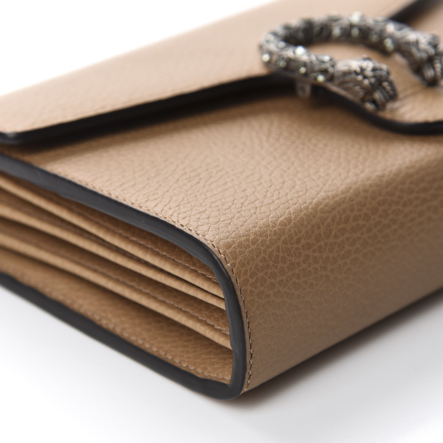 Gucci Dollar Calfskin Crystal Mini Dionysus Chain Wallet Natural Tan Black Diamond 7 of 11