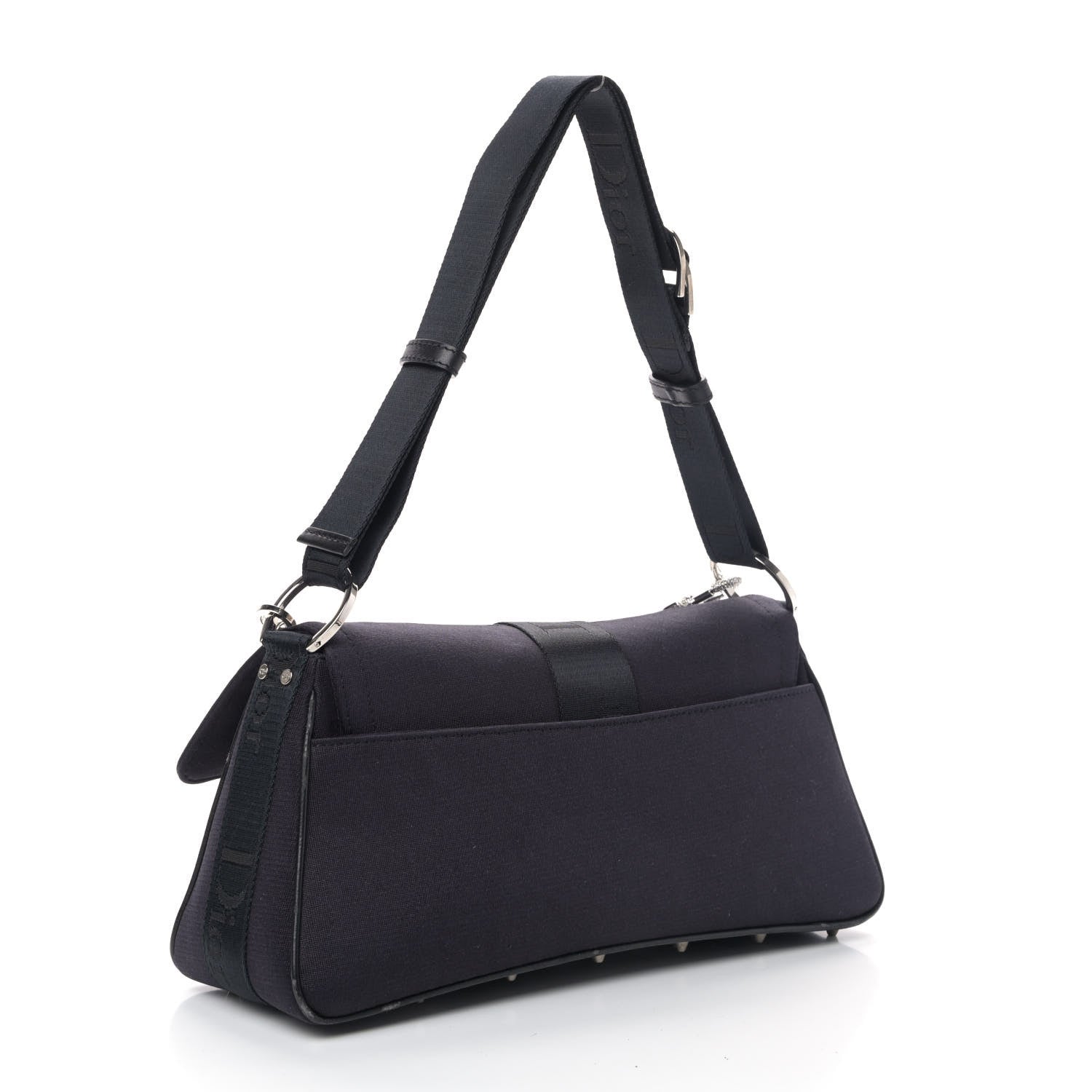 Christian Dior Silk Jersey Crystal Hardcore Clutch Black 2 of 6