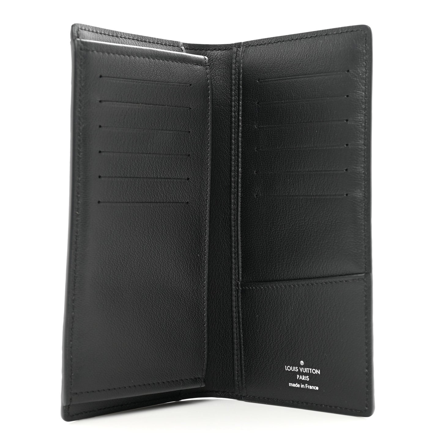 Crocodile Ostrich Monogram Eclipse Brazza Wallet Black