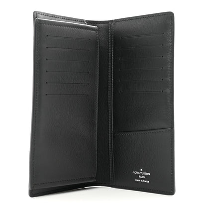 Louis Vuitton Crocodile Ostrich Monogram Eclipse Brazza Wallet Black 5 of 7