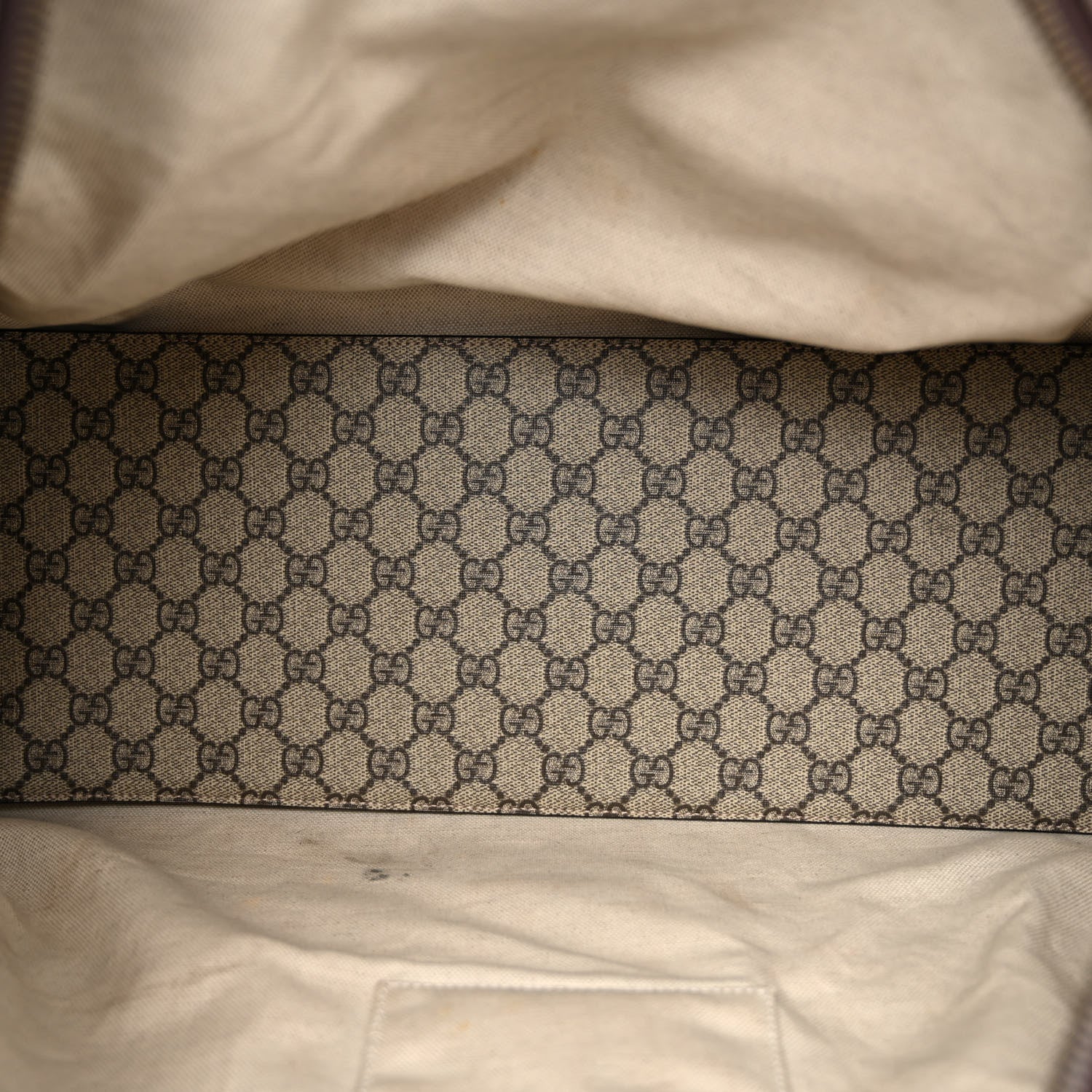 Gucci GG Supreme Monogram Textured Dollar Calfskin Web Medium Ophidia Carry-On Duffle Bag Beige Ebony New Acero 5 of 10