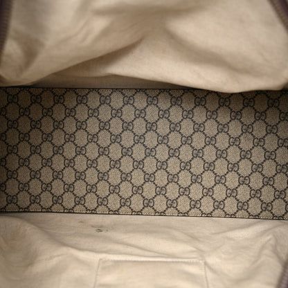 Gucci GG Supreme Monogram Textured Dollar Calfskin Web Medium Ophidia Carry-On Duffle Bag Beige Ebony New Acero 5 of 10