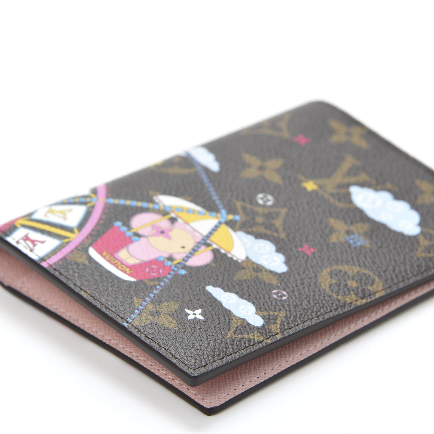 Monogram 2020 Christmas Animation Big Wheel Passport Cover Rose Ballerine