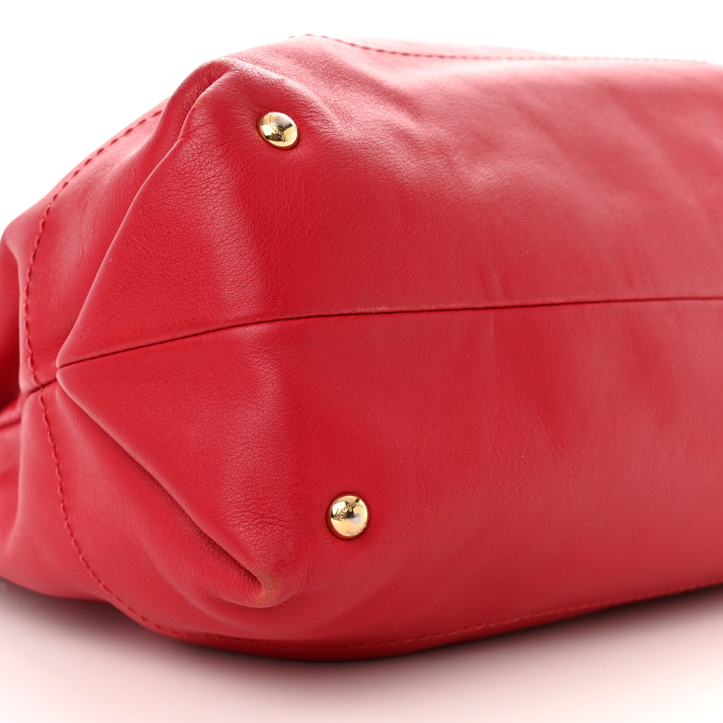 Calfskin Chain Gancini Shoulder Bag Red