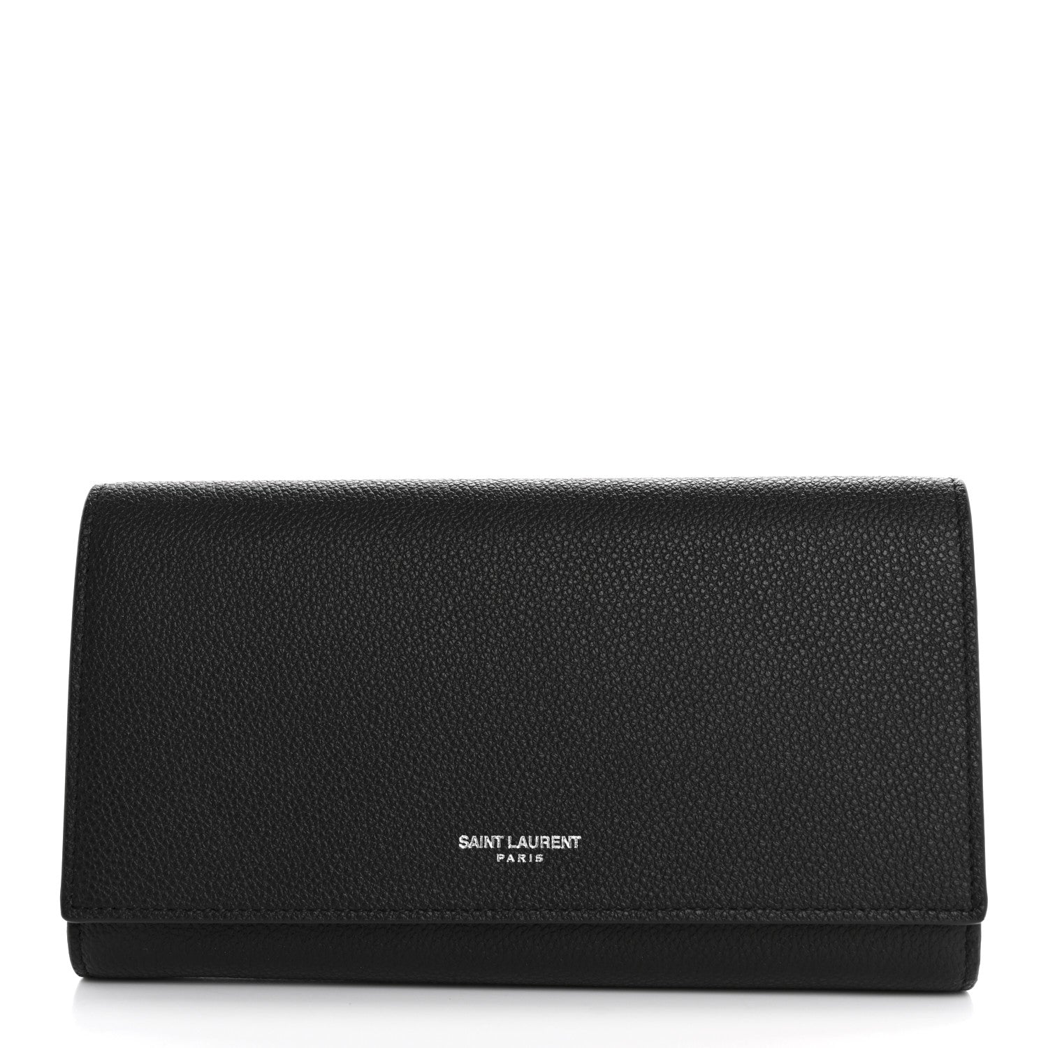 Saint Laurent Grained Calfskin Rive Gauche Classic Large Wallet Black 1 of 9