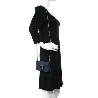 Gucci Dollar Calfskin Crystal Super Mini Dionysus Shoulder Bag Blue Agata Black Diamond 2 of 9