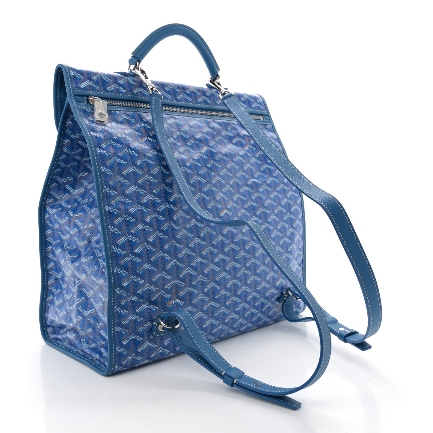 Goyardine Saint Leger Soft Briefcase Backpack Sky Blue