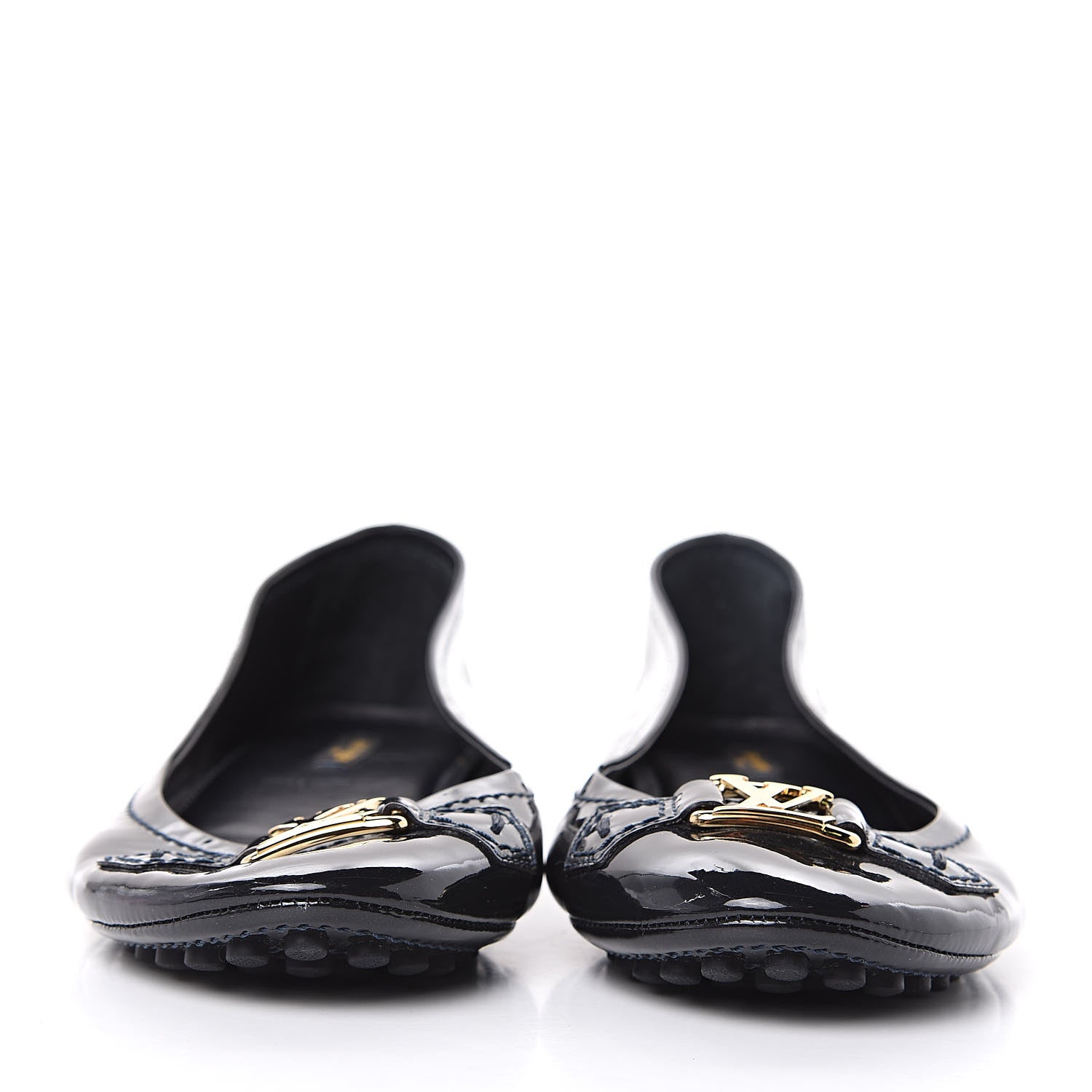 Louis Vuitton Patent Calfskin Oxford Ballerina Flats 40 Black 2 of 8