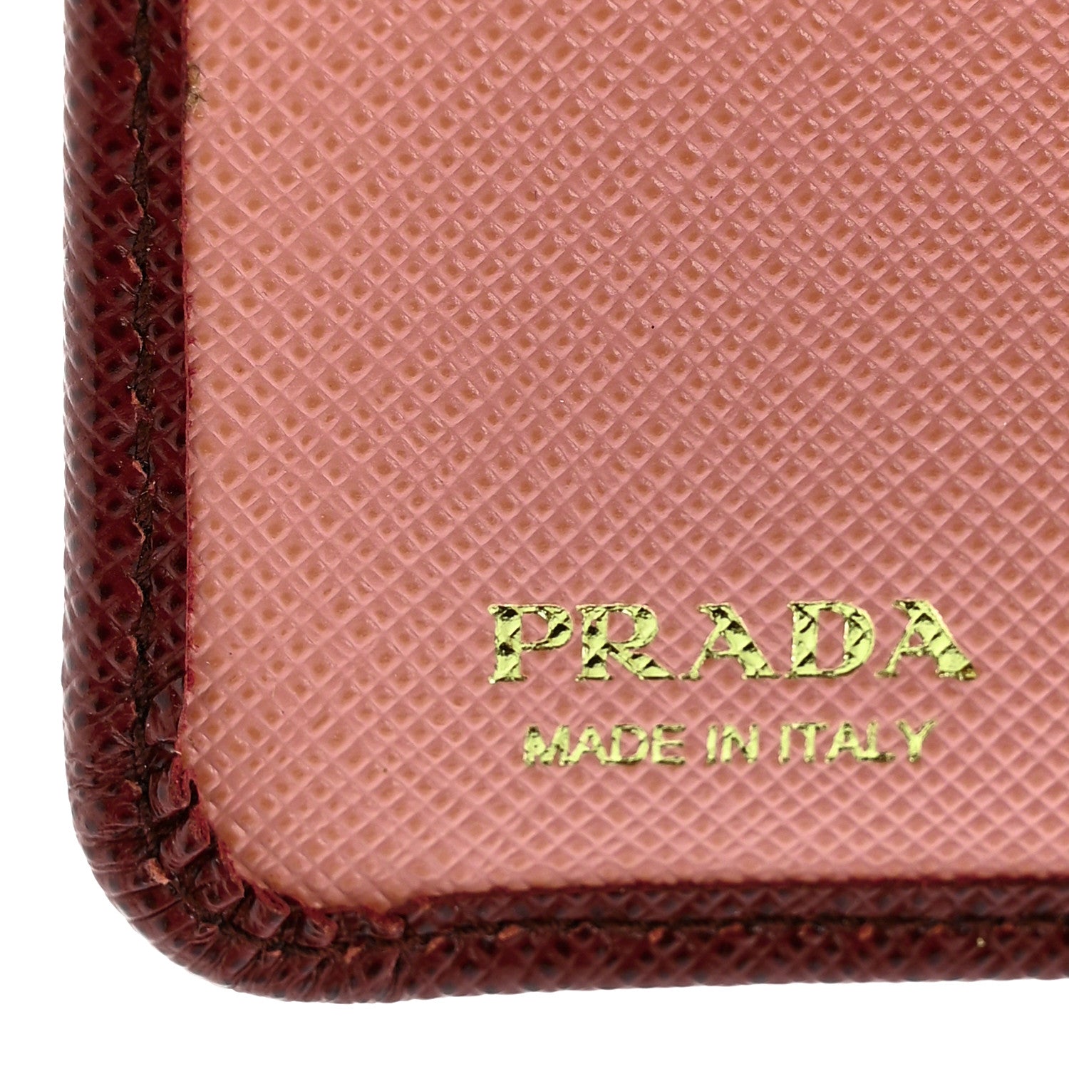 Prada Saffiano Metal Multicolor Compact Wallet Granato 7 of 8