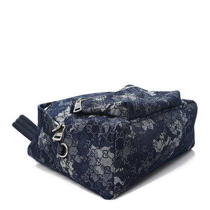 Gucci Denim Monogram Camouflage Large Backpack Blue 3 of 10