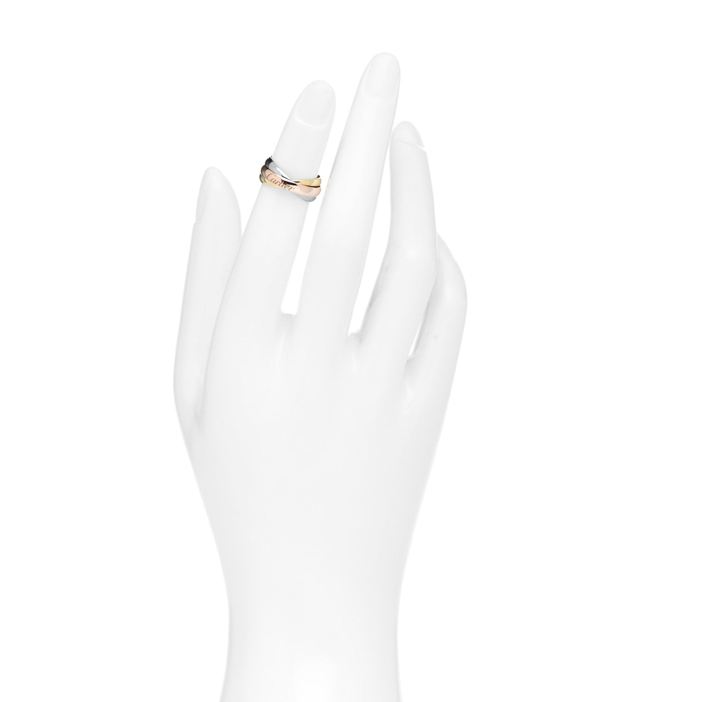 18K Pink Yellow White Gold Small Trinity Ring 45 3.25